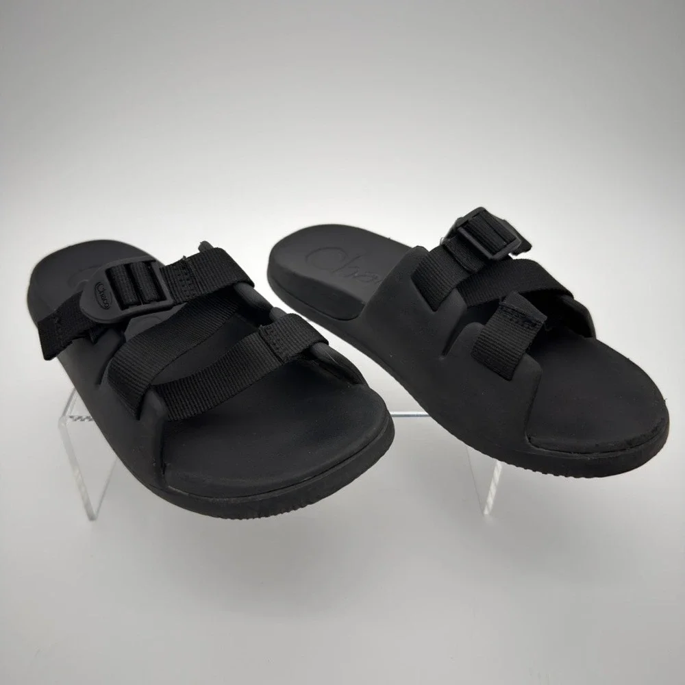Chaco Chillos Slide Sandals Black Adjustable Webbing Kids Size 4